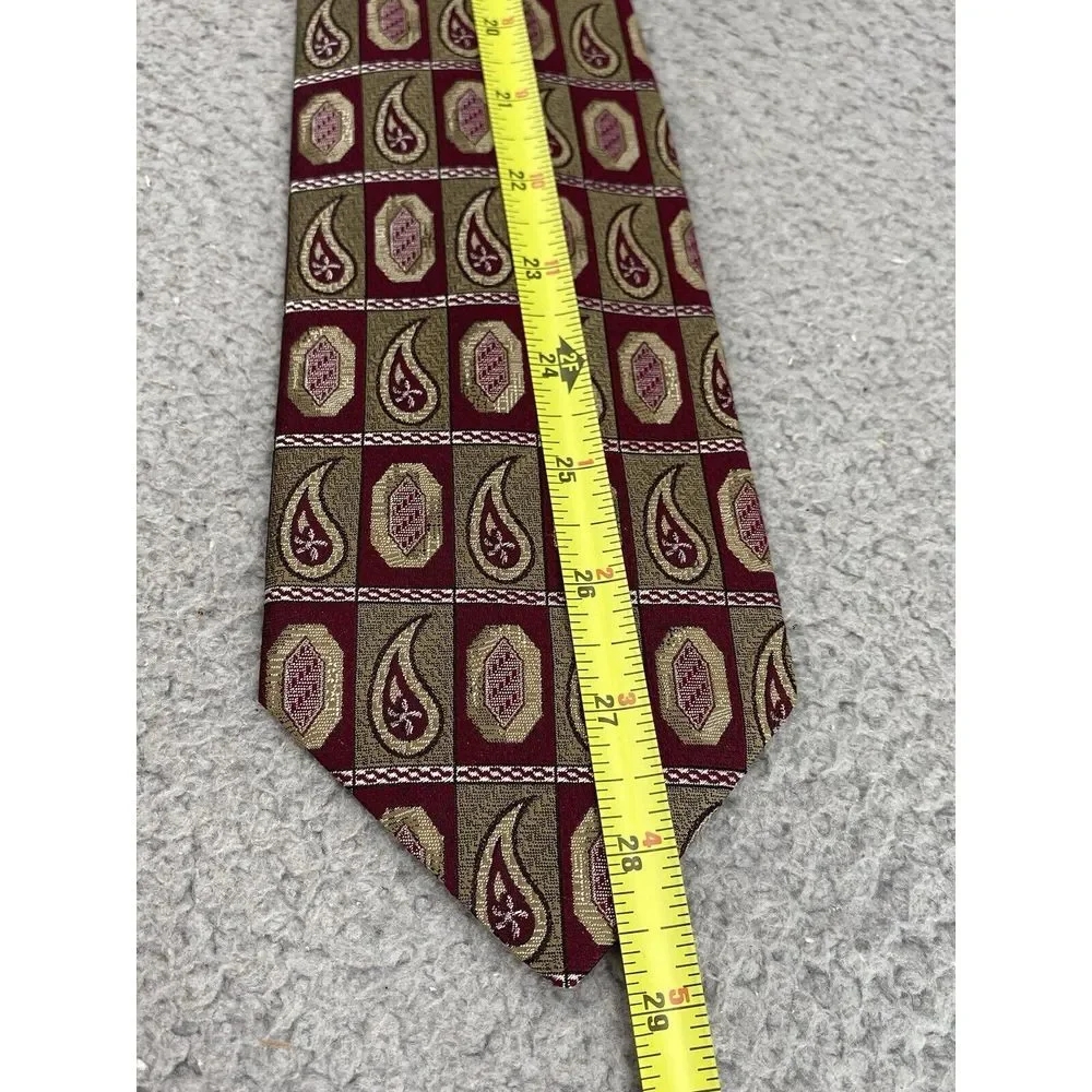 Robert Talbott Studio Men Silk Necktie Red Gold Paisley Corpcore Career Academia